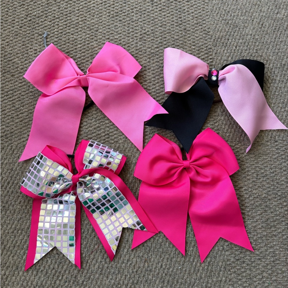 Pink Cheer Bows